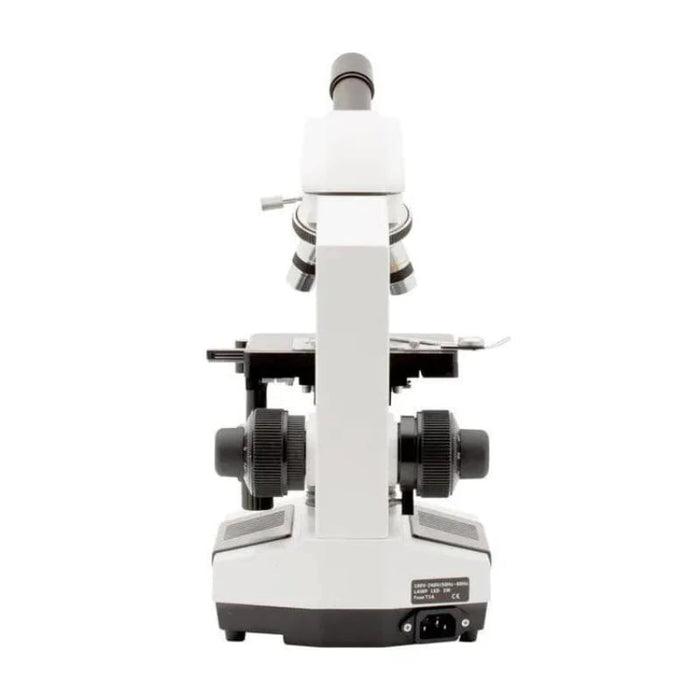 LW Scientific Revelation III Monocular Microscope with 4 DIN Achromatic Objectives - Back View Profile