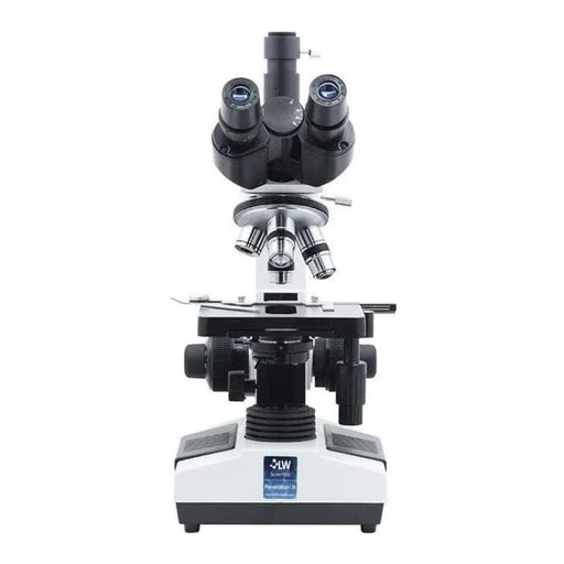 LW Scientific Revelation III Portable USB-Powered Trinocular Microscope - Body Front View Profile