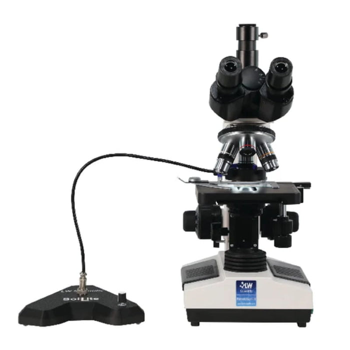 LW Scientific SoiLite Ring Light Illuminator - Desk Model Attached to Revelation III Front View