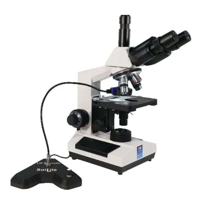 LW Scientific SoiLite Ring Light Illuminator - Desk Model Attached to Revelation III Side View
