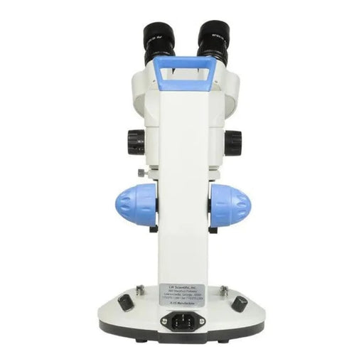 LW Scientific Z4 Zoom System Binocular Stereoscope on Dual LED Stand - Back View Profile