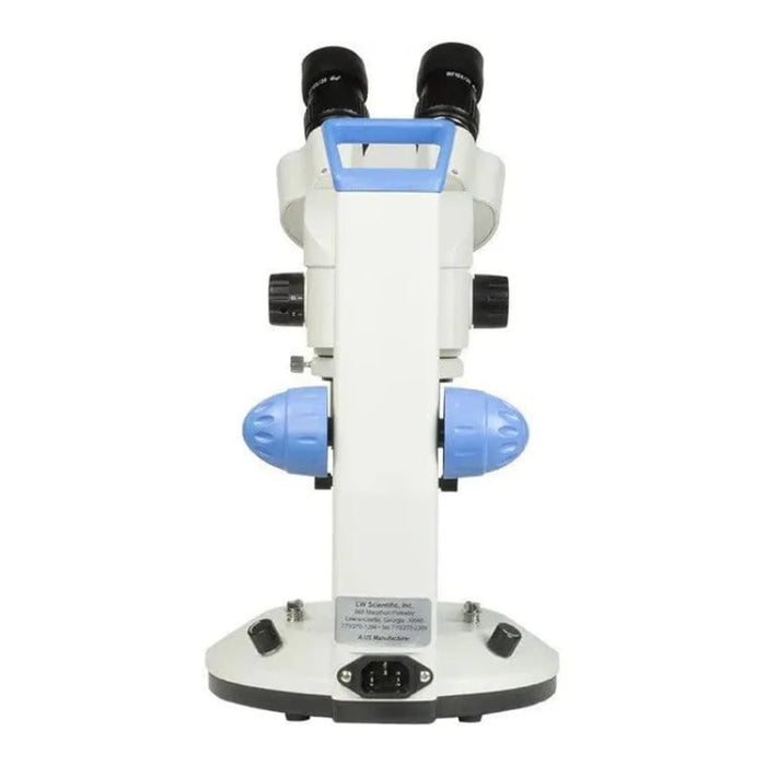 LW Scientific Z4 Zoom System Binocular Stereoscope on Dual LED Stand - Back View Profile