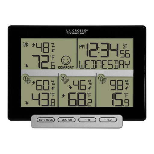 La Crosse Technology 308-1412-3TX Weather Station with Time, Date, Indoor Temperature and Humidity and 3 Outdoor Sensors