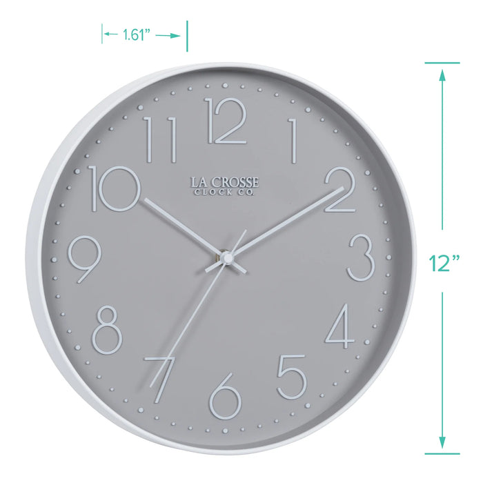 La Crosse Technology 404-3831 12-inch Paxton Analog Wall Clock Dimensions