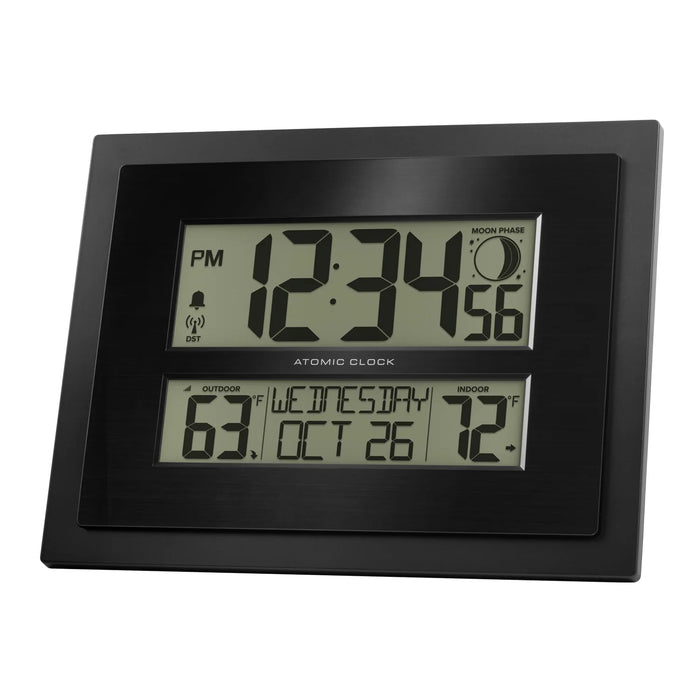 La Crosse Technology 513-75624-INT Atomic Digital Wall Clock Body Side Profile Left