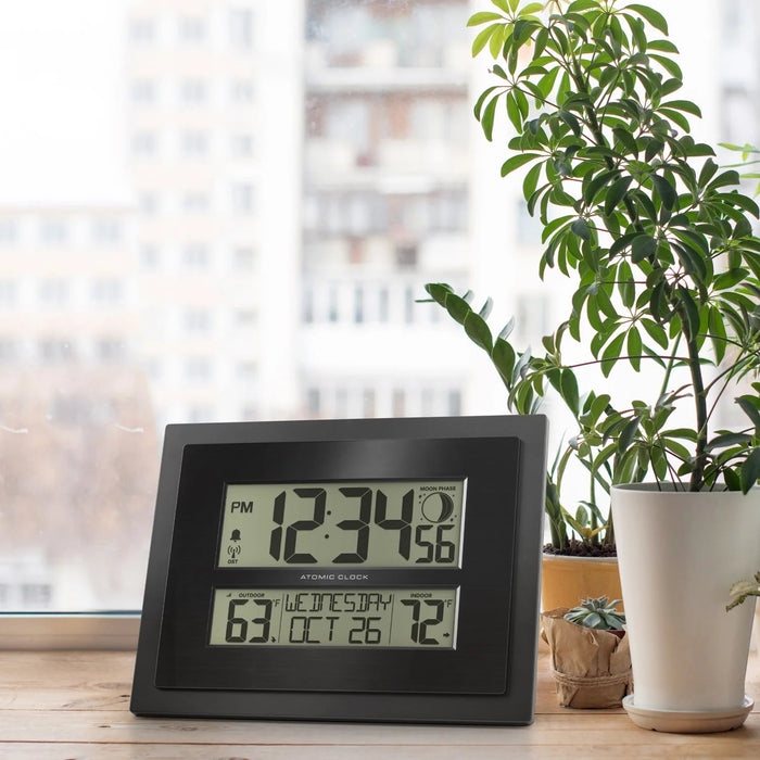 La Crosse Technology 513-75624-INT Atomic Digital Wall Clock Lifestyle Photo Indoors