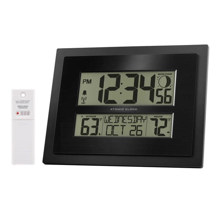 La Crosse Technology 513-75624-INT Atomic Digital Wall Clock with Outdoor Sensor