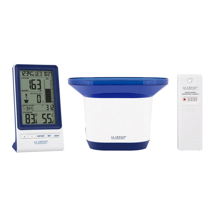La Crosse Technology 724-1415BL-INT Digital Rain Gauge with Thermo-Hygro and Rain Sensor