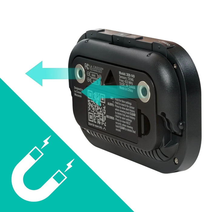 La Crosse Technology Dual Temperature Station with Magnetic Back Body Magnets