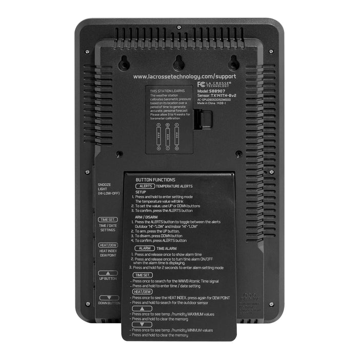 La Crosse Technology S88907 Wireless Color Weather Station Body Back Profile