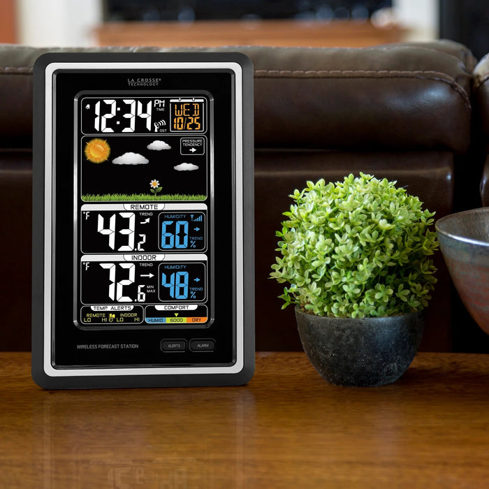 La Crosse Technology S88907 Wireless Color Weather Station Lifestyle Photo On the Table