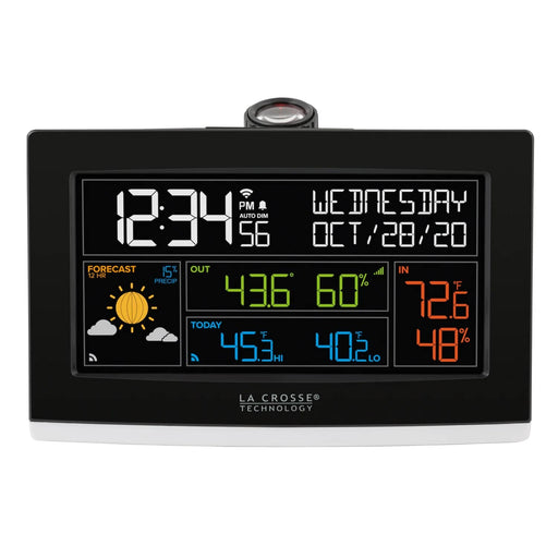 La Crosse Technology VA1-TH Wi-Fi Projection Alarm Clock with Outdoor Temp and Humidity