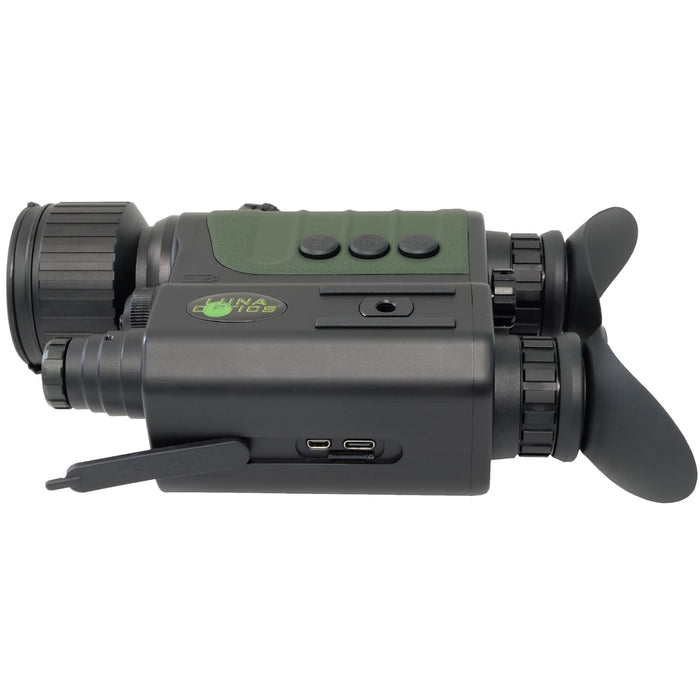 Luna Optics 6-36x50mm Digital Day / Night Vision Binocular - STARGAZER-QD Body Side Profile Left Ports