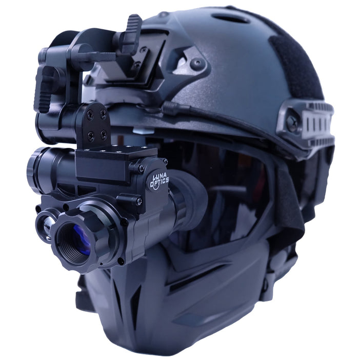 Luna Optics LN-DTM1 Digital Tactical Day-Night Vision Monocular with Helmet and Mask