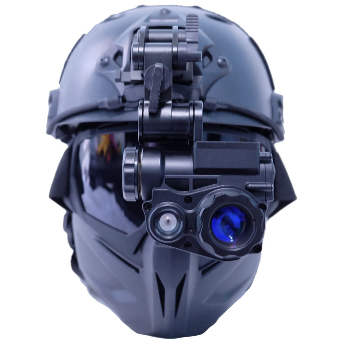 Luna Optics LN-DTM1 Digital Tactical Day-Night Vision Monocular with Helmet and Mask Front Profile