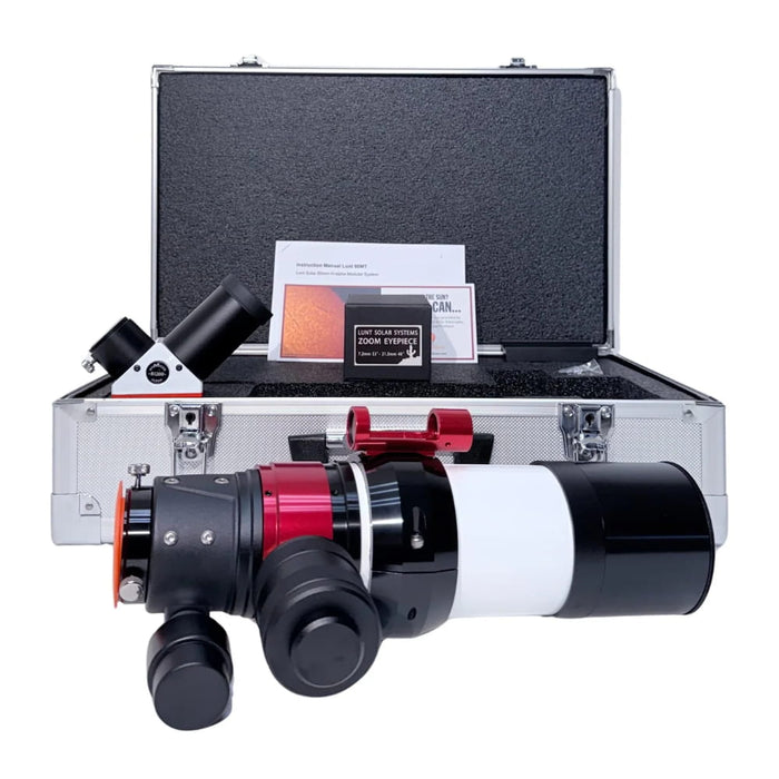 Lunt LS60MT Enhanced Kit - 60mm f/6 Universal Day & Night Modular Telescope - and Hard Case Focused