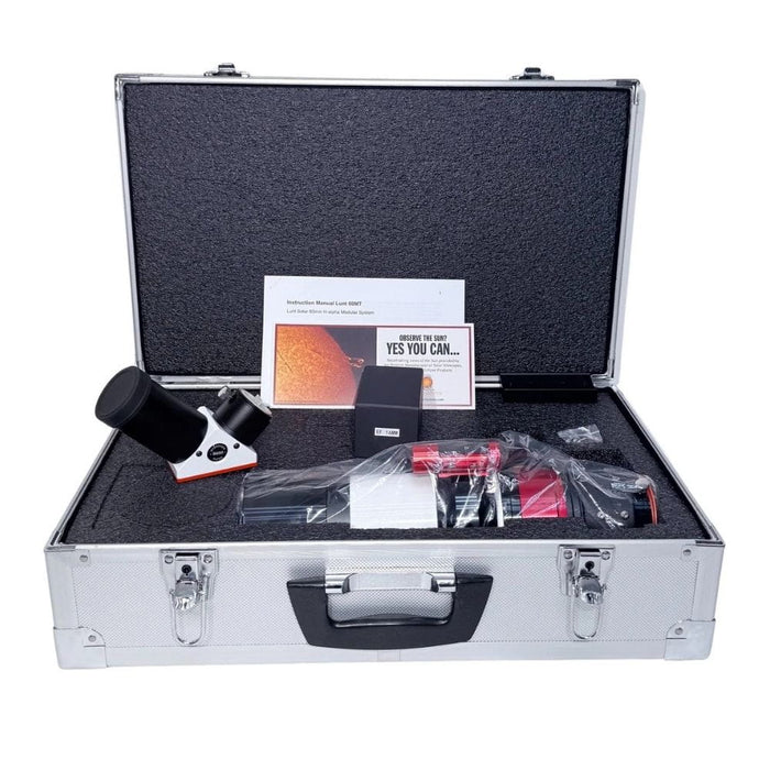 Lunt LS60MT Standard Kit - 60mm f/6 Universal Day & Night Modular Telescope - Inside Hard Case