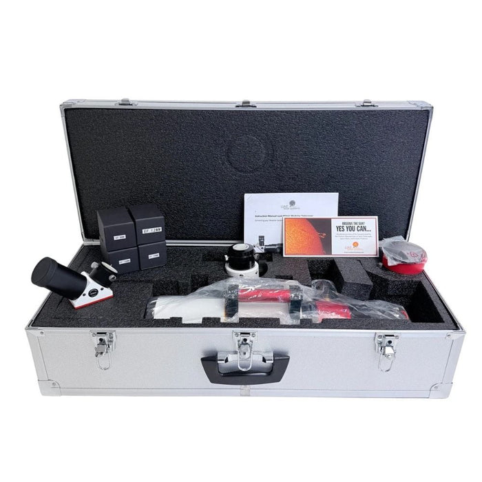 Lunt LS80MT Enhanced Kit - 80mm f/7 Hydrogen-Alpha Solar Telescope - Inside Hard Case