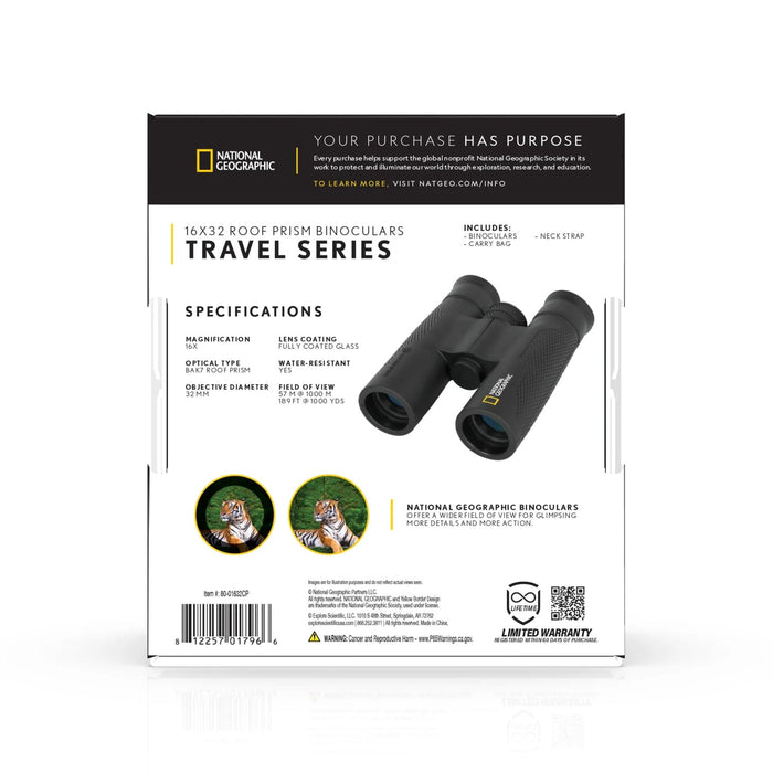 National Geographic 16x32mm Binoculars Box Back Profile