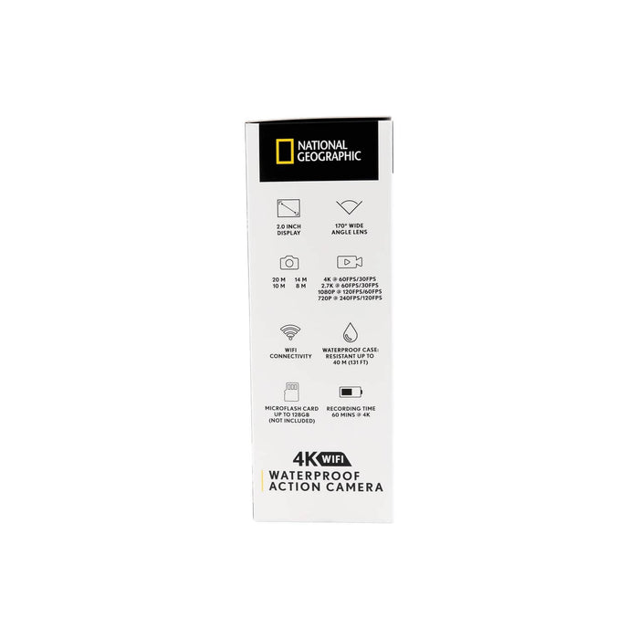 National Geographic 4K Waterproof Action Camera with WiFi Box Side Profile Right