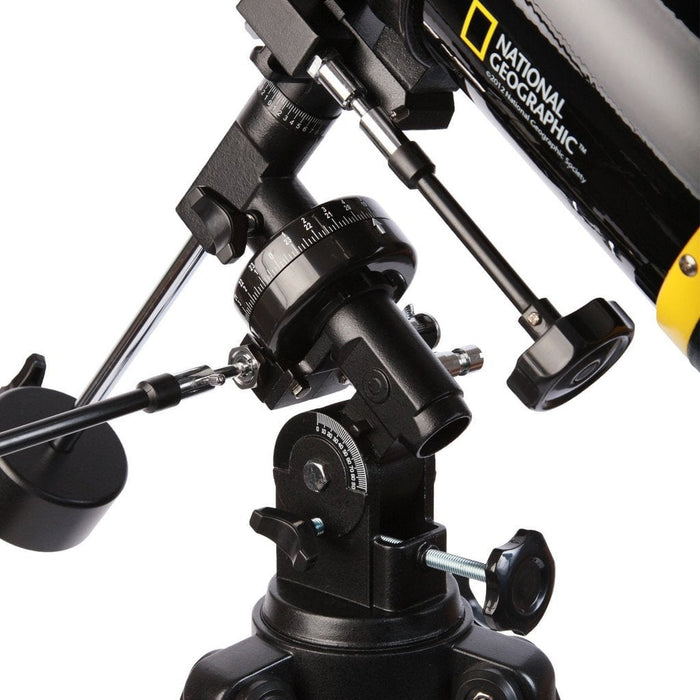 National Geographic NG114mm Newtonian Telescope with Equatorial Mount - Ultimate Bundle Package Front Body Mount