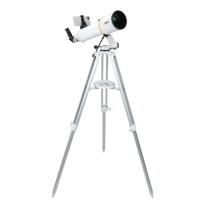 National Geographic Sky Assist 102 - Integrated App-Enabled 102 mm Astronomy Telescope Body and Smartphone on Tripod with Extending Legs