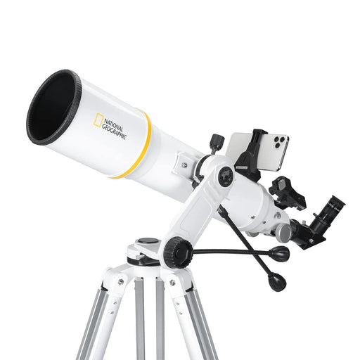 National Geographic Sky Assist 102 - Integrated App-Enabled 102mm Astronomy Telescope with Adjustable Slow-Motion Mount with Smartphone