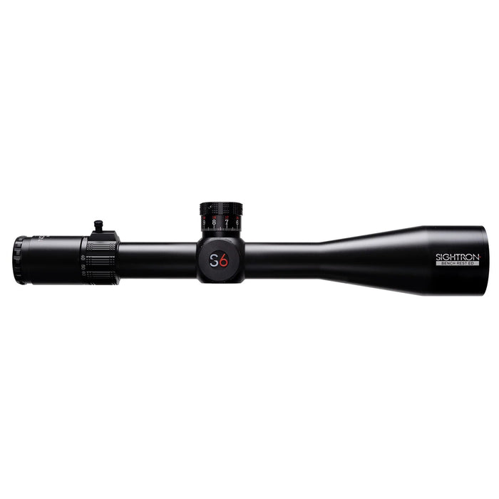 Sightron S6 10-60x56mm ED MOA-BD Bench Rest Riflescope - Opposite Side Profile Showing Riflescope Main Tube and Objective Bell