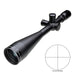 Sightron SIII 10-50x60mm SFP FCH Long Range Riflescope - Angled Product View Showing The 60mm Objective Lens, Target Adjustment Turrets, And Fine Cross Hair Reticle Diagram Inset
