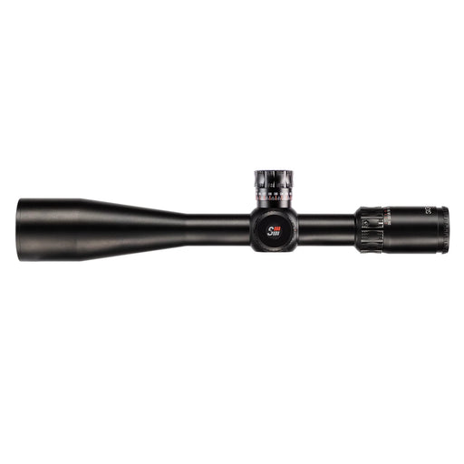 Sightron SIII PLR 6-24x50mm IR MOA-H Zero Stop Riflescope - Full Side Profile Showing the Objective Bell, Central Adjustment Turrets and Rear Eyepiece