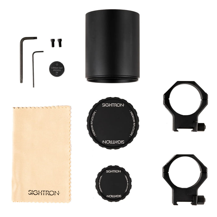 Sightron SVIII 5-40x56mm ED MH-6 FFP IR Zero Stop Riflescope - Included Accessories