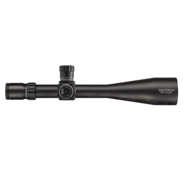 Sightron SV 10-50x60mm ED TD 0.1 MOA Zero Stop Riflescope - Opposite Side Profile Showing the Riflescope Body, Objective Bell and Ocular Housing