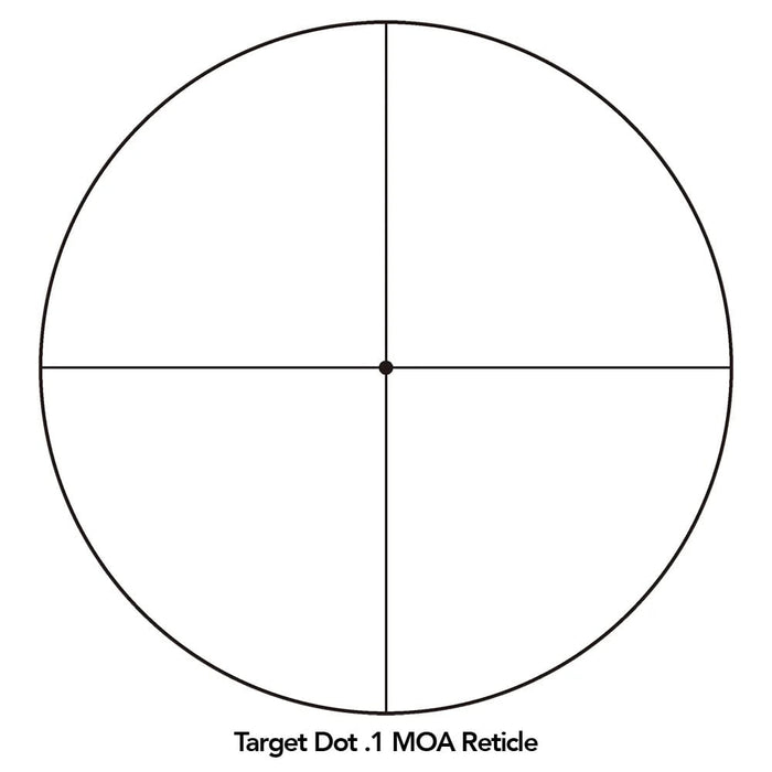 Sightron SV 10-50x60mm ED TD 0.1 MOA Zero Stop Riflescope - Target Dot 0.1 MOA Reticle Diagram Showing Fine Crosshairs and Center Target Dot