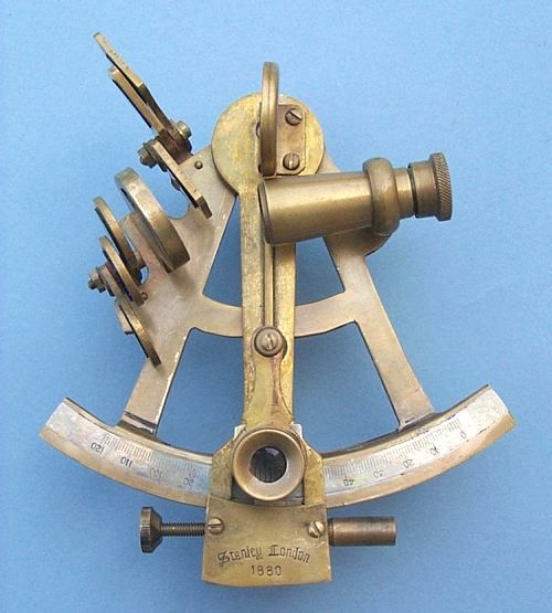 Stanley London 4-Inch Brass Sextant with Antique Finish