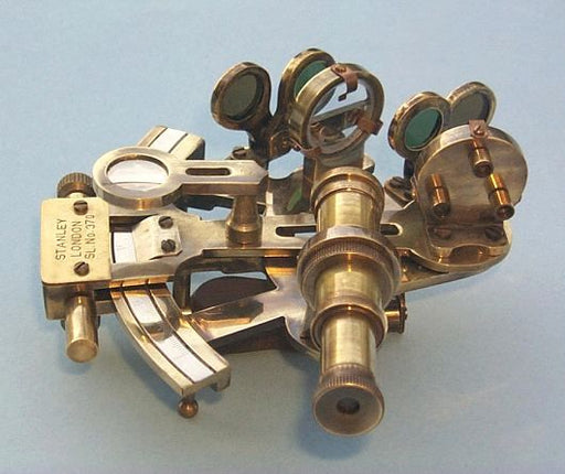 Stanley London Antique Patina 4-Inch Brass Sextant Body Eyepiece