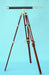 Stanley London Engravable 30-Inch Leather Sheathed Brass Harbormaster Telescope Mounted on Hardwood Tripod