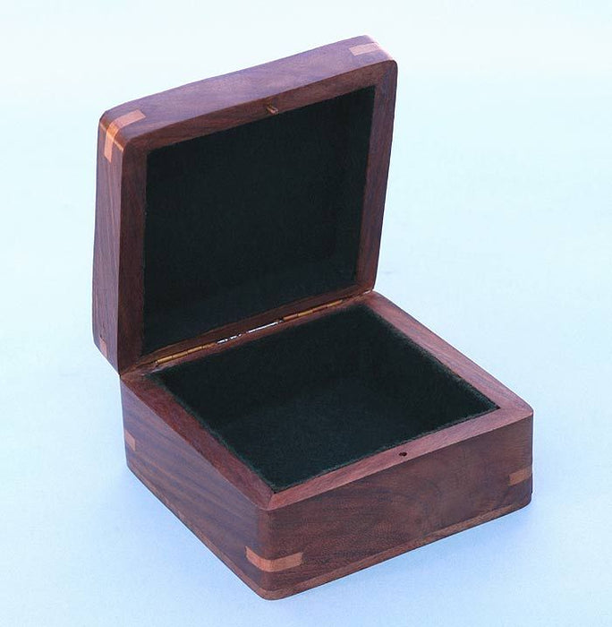 Stanley London Engravable Large Hardwood Case With Hand Inlaid Compass Rose Inner Body Profile