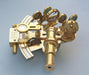 Stanley London Polished 4-Inch Brass Sextant Body Eyepiece and German Silver Scale