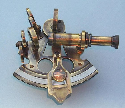 Stanley London Premium 3-Inch Antique Brass Sextant with Leather Case Body