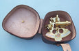 Stanley London Premium 3-Inch Polished Brass Sextant Inside the Leather Case