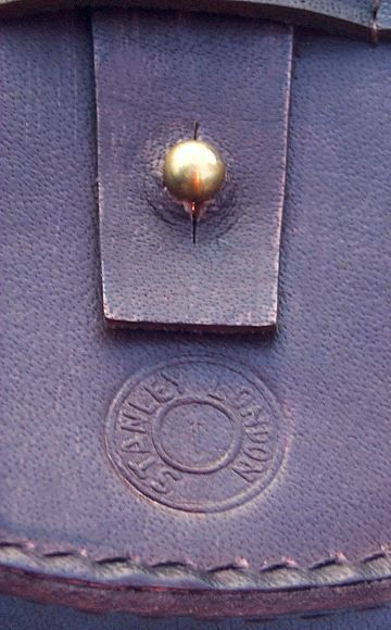 Stanley London Premium 3-Inch Polished Brass Sextant Leather Case with Embossed Logo and Lock