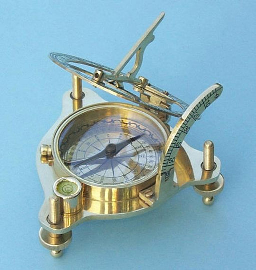 Stanley London Premium Polished Brass Sundial Compass
