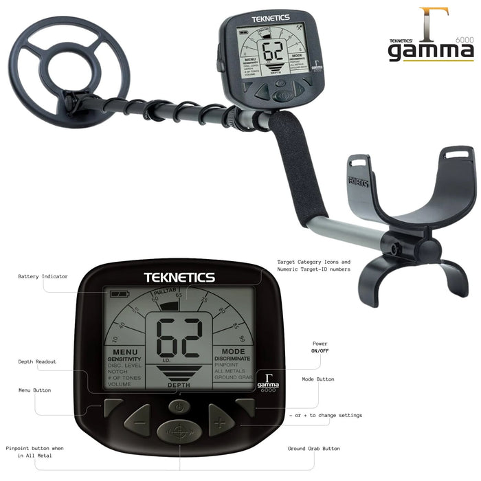 Teknetics Gamma 6000 Metal Detector Body and Control Housing Features