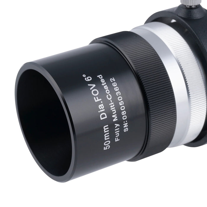 VFEI0850-01_StraightVF_3_202aExplore Scientific 8x50mm Straight Through Illuminated Finder Scope with Bracket and Battery Life Illuminator II Body Objective Lens