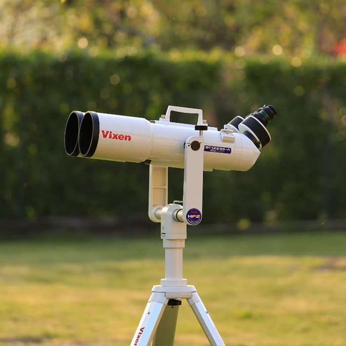 Vixen BT126SS Bincoulars with HF2 Fork Mount/Swing Bracket & SXG-HAL130 Tripod - set up outside