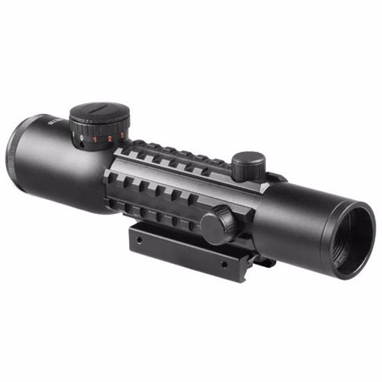Barska 4x28mm IR Electro Sight Multi-Rail Tactical Rifle Scope GLX Red Laser Com