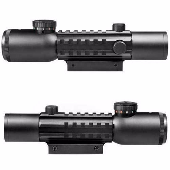 Barska 4x28mm IR Electro Sight Multi-Rail Tactical Rifle Scope GLX Red Laser Com