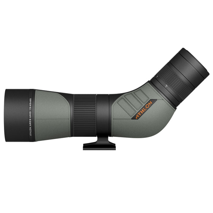 Athlon Optics Ares G2 15-45×65mm UHD Angled Spotting Scope Left Side Profile of Body
