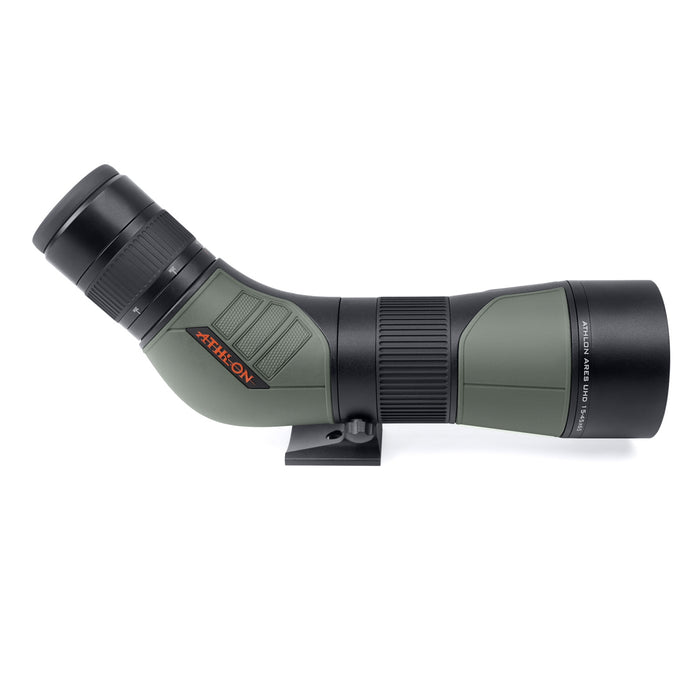 Athlon Optics Ares G2 15-45×65mm UHD Angled Spotting Scope Right Side Profile of Body  