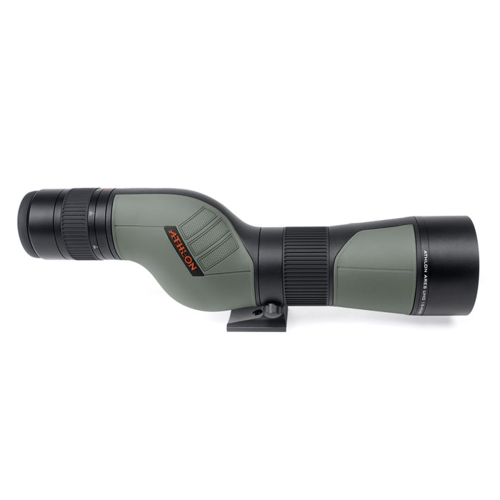 Athlon Optics Ares G2 15-45×65mm UHD Straight Angle Spotting Scope Right Side Profile of Body  